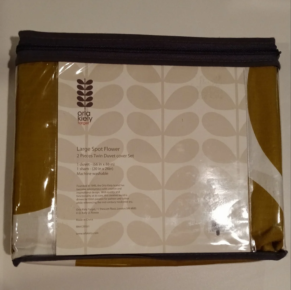 NEW Orla Kiely x Target Large Spot Flower Gold Twin Duvet Cover + Standard Sham